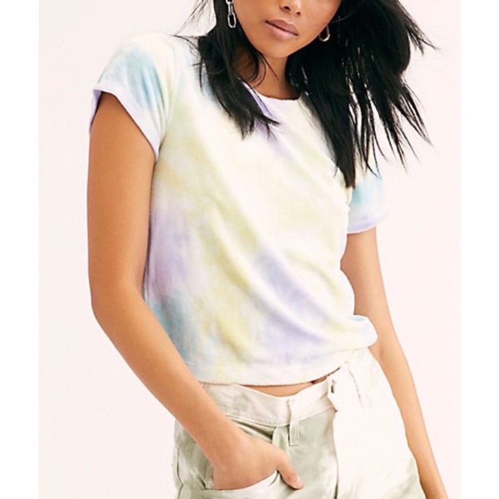 Free People Bright Eyes Velvet Tie-Dyed To Sky L